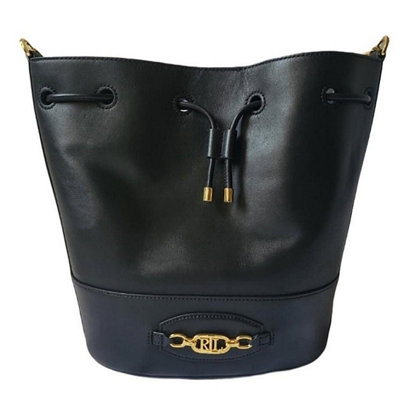 Ralph Lauren Leather Large Andie Drawstring Bag - Picture 1 of 8